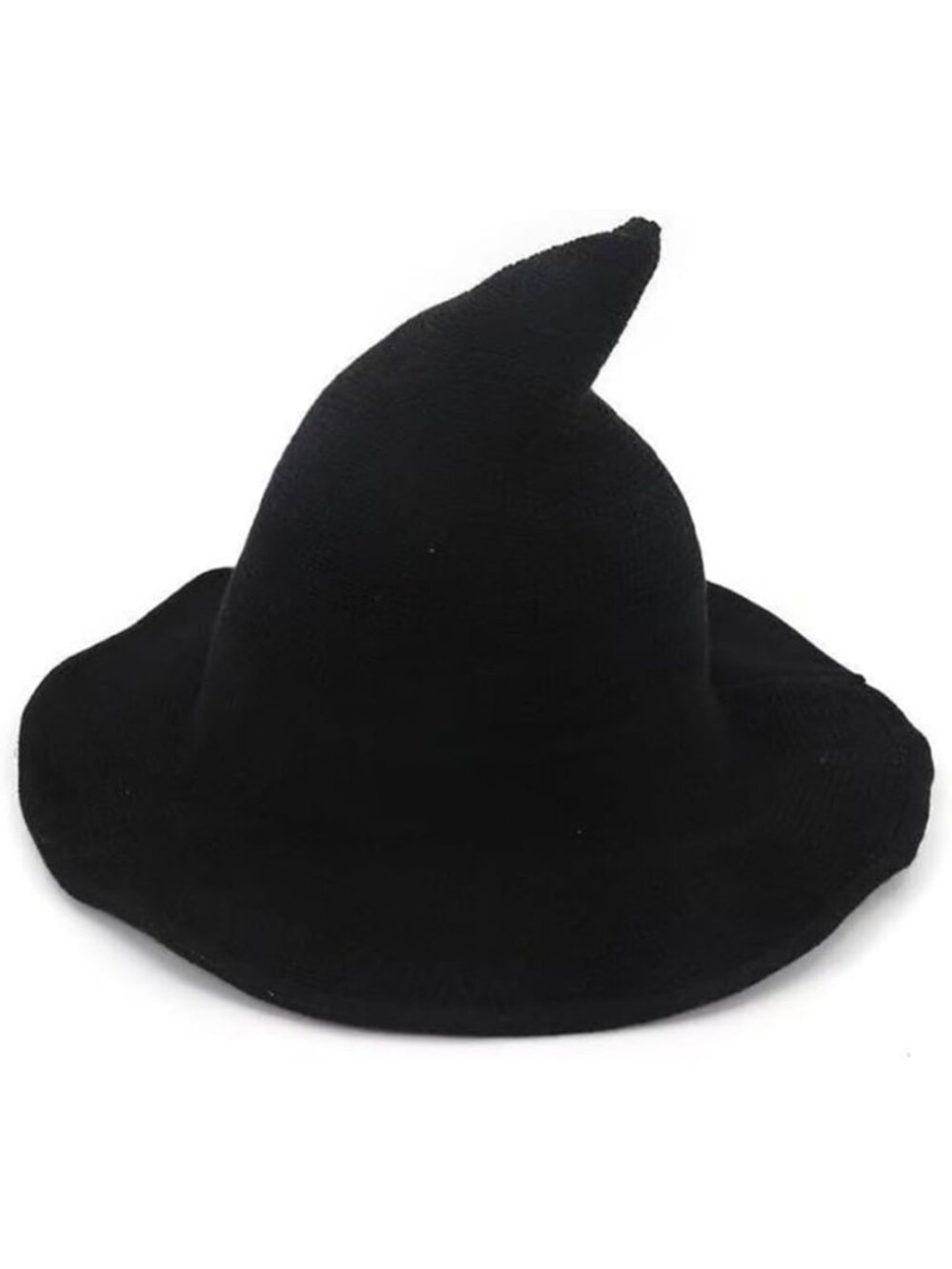 Unisex Black Halloween Witch Wool Hat Masquerade Cosplay Costume Knitted Cap